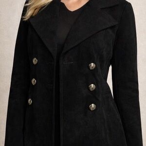 Finley Stylish Black suede coat brand new l